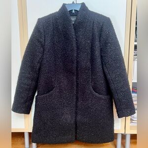 Ann Taylor Factory Black Wool Cocoon Coat